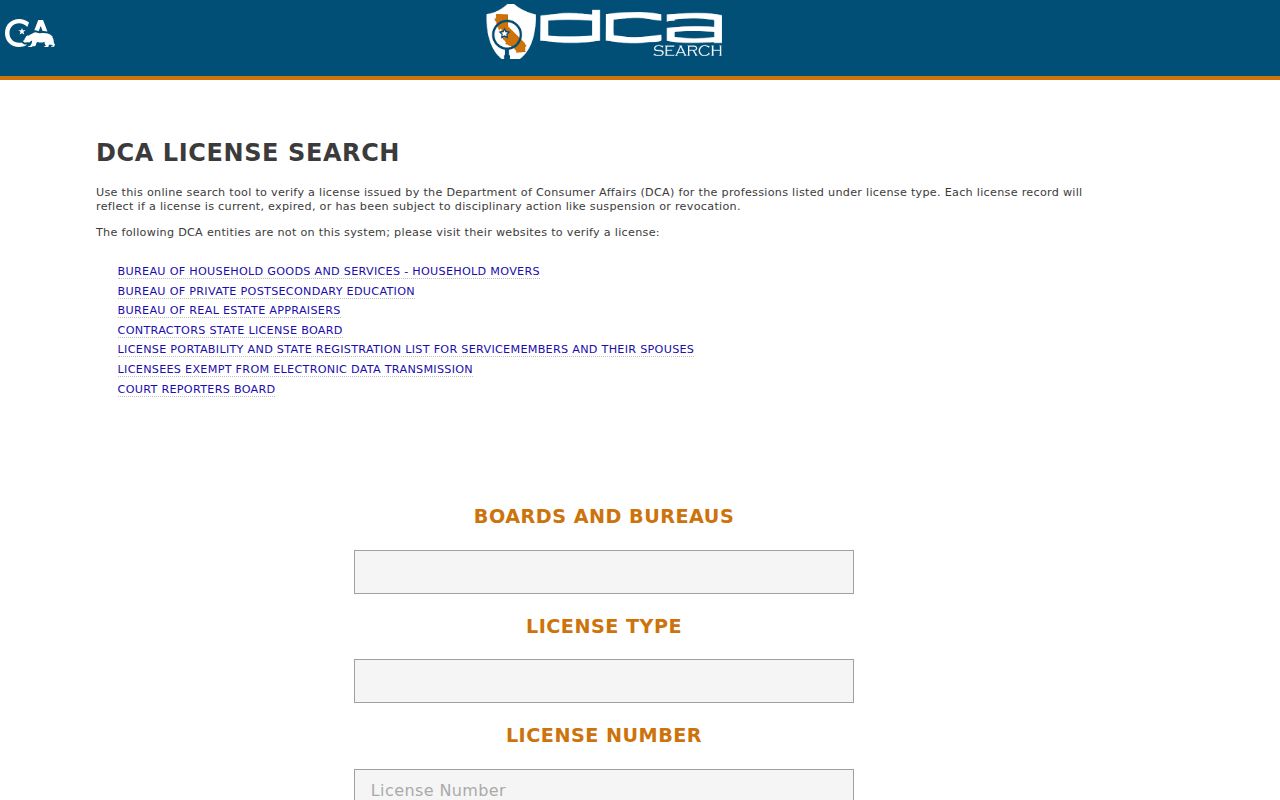 Fresno people search through California professional license records
