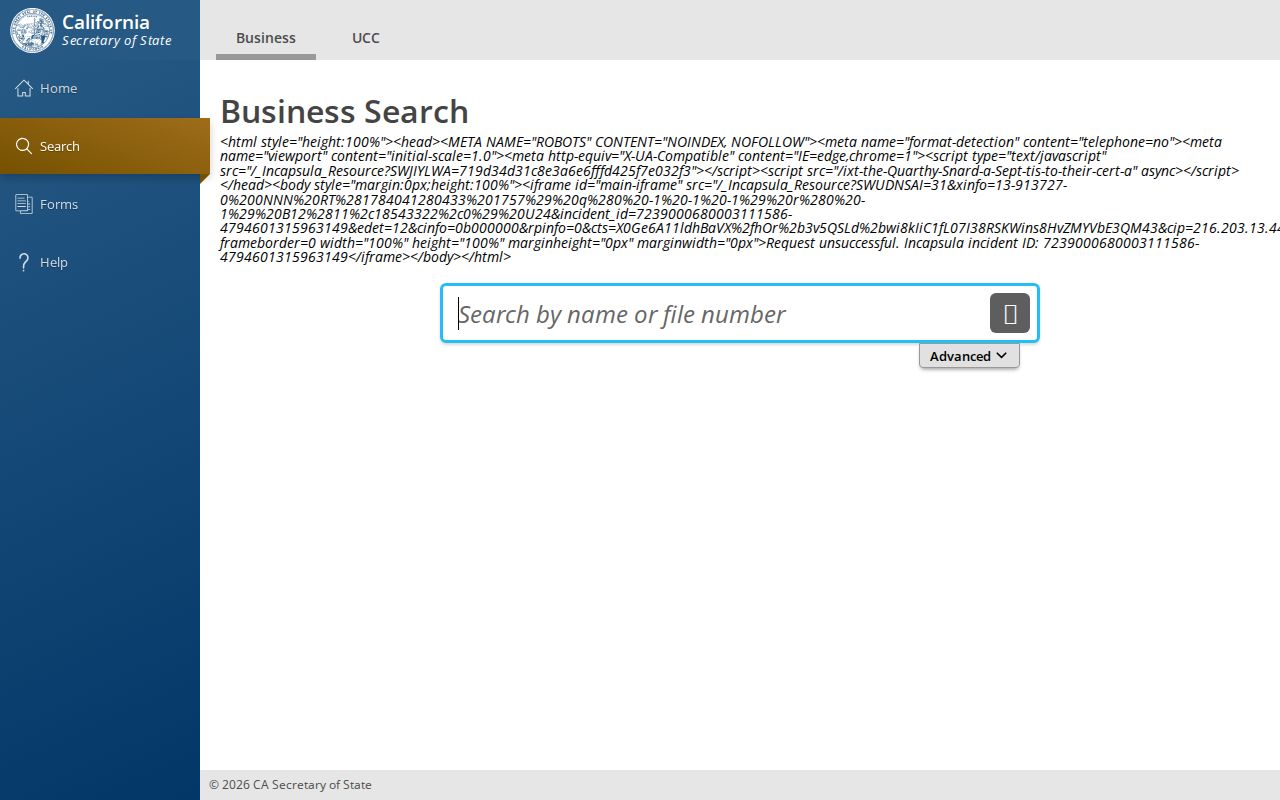 Fresno people search through California SOS business filings