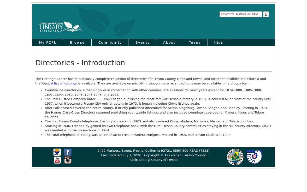 Fresno people directories city and county directory coverage page